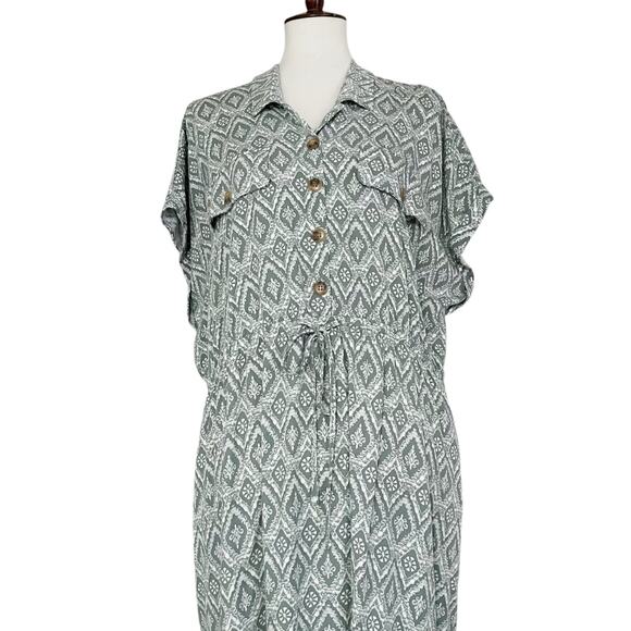 Lucky‎ Brand Women's Geometric Print Collared Midi Dress Size 2X - Picture 5 of 8